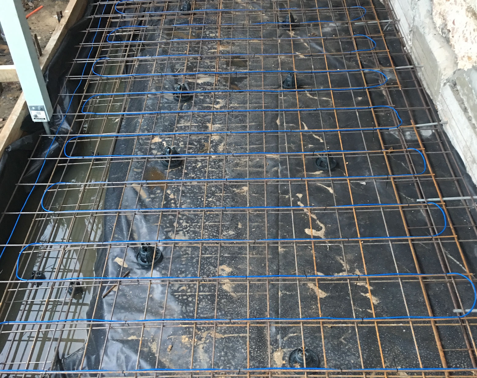 how to install in slab concrete heating